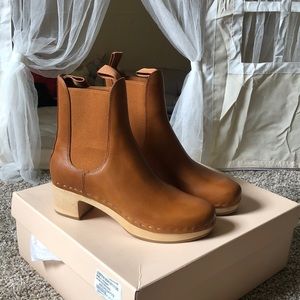 Loeffler Randall Anabelle Clog Boots in Cognac